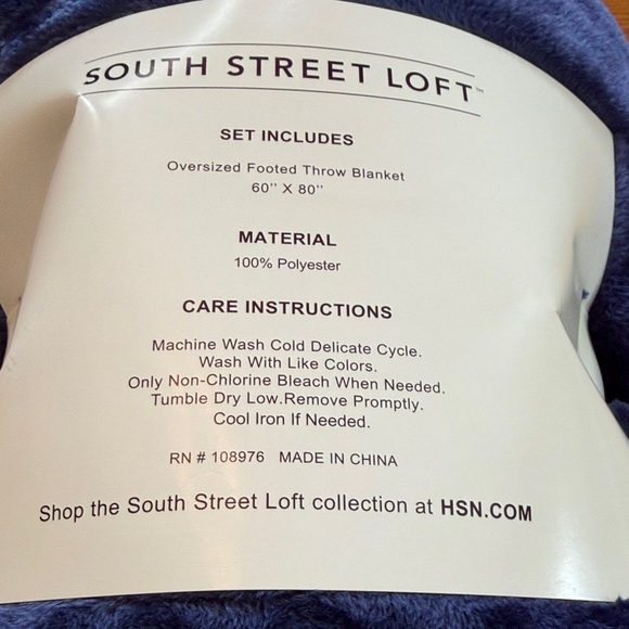 South Street Loft Blue Fleece Blanket 60x80 HSN collection NEW - Picture 2 of 7
